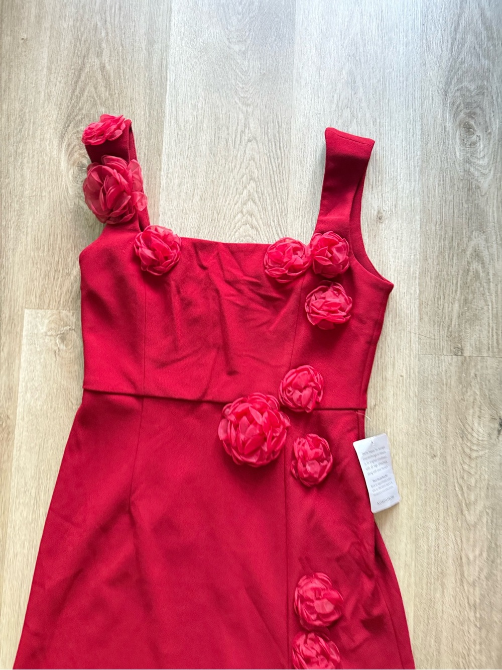 elliatt evanora red wine high low 3d floral applique maxi gown dress size XL NEW - Picture 9 of 13